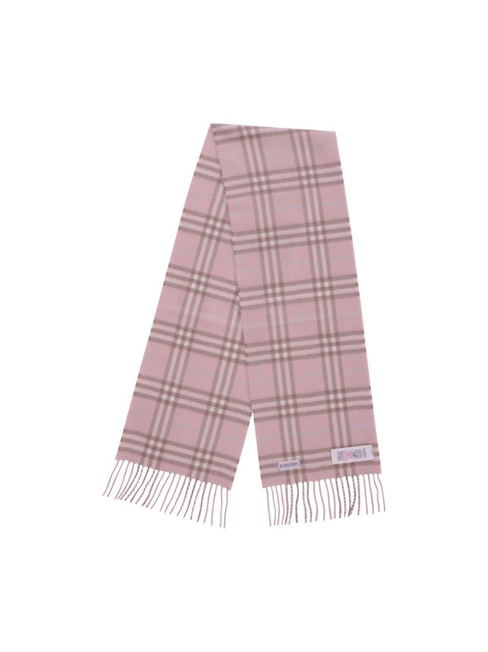 Sciarpa per bambina Burberry Kids rosa con frange - Rubino Kids