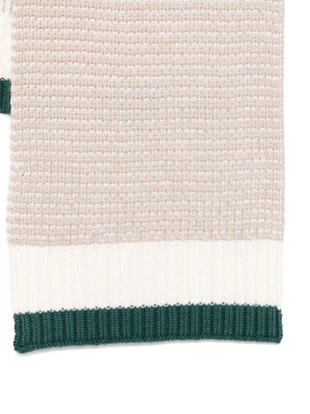 Sciarpa per bambino Emporio Armani Kids beige con pannelli a coste - Rubino Kids