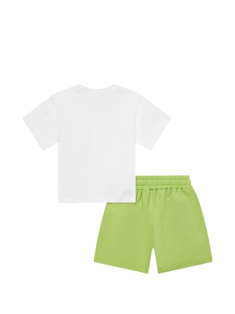 Set 2 pezzi da bambino Moschino Kids verde con stampa logo - Rubino Kids