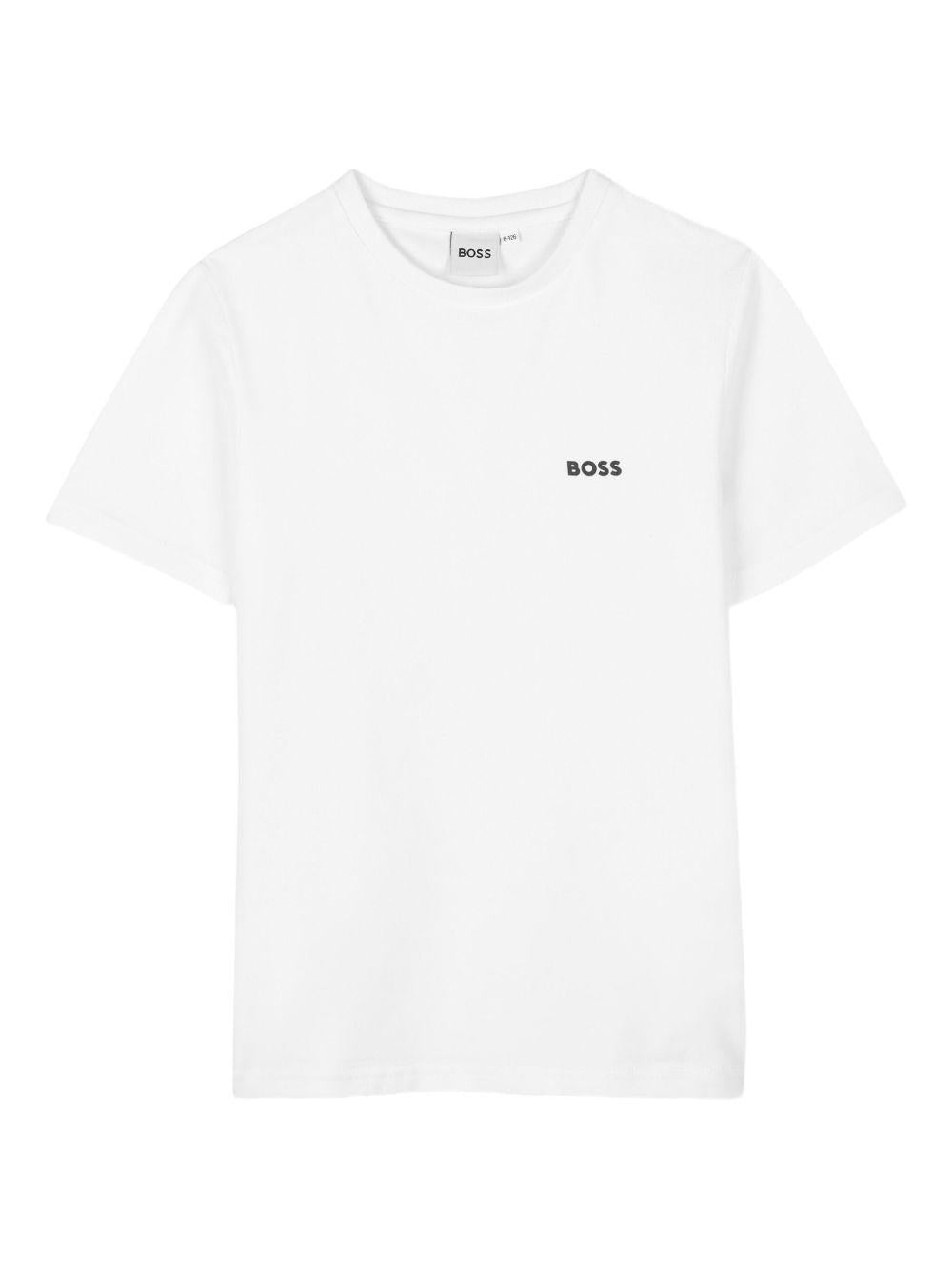 Set 2 T-shirt Boss Kids bianca/nera con dettaglio logo - Rubino Kids