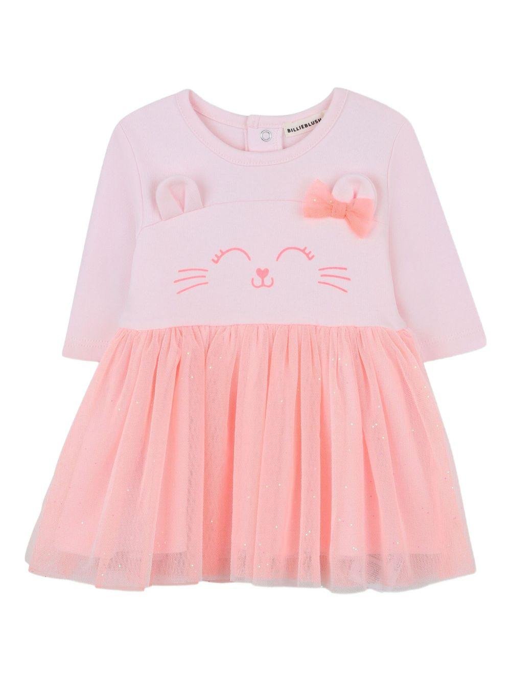 Set abito e leggins per neonata Billieblush rosa con motivo gatto - Rubino Kids