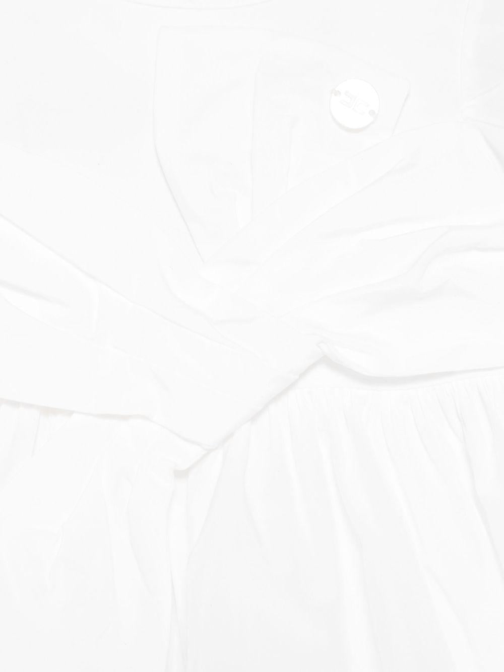 Set abito per neonata Elisabetta Franchi La Mia Bambina bianco in cotone con fiocco - Rubino Kids