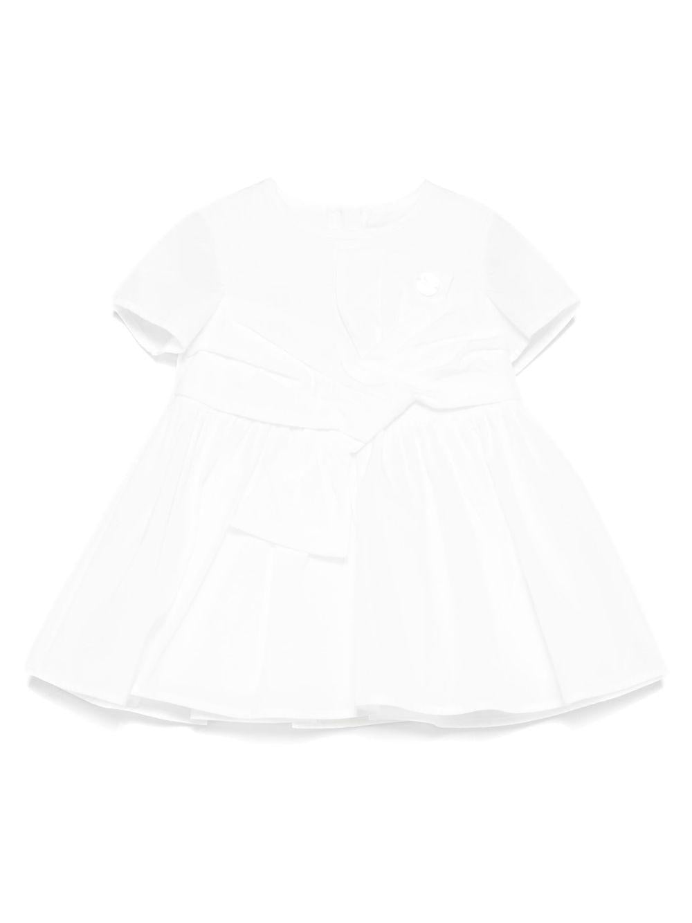Set abito per neonata Elisabetta Franchi La Mia Bambina bianco in cotone con fiocco - Rubino Kids