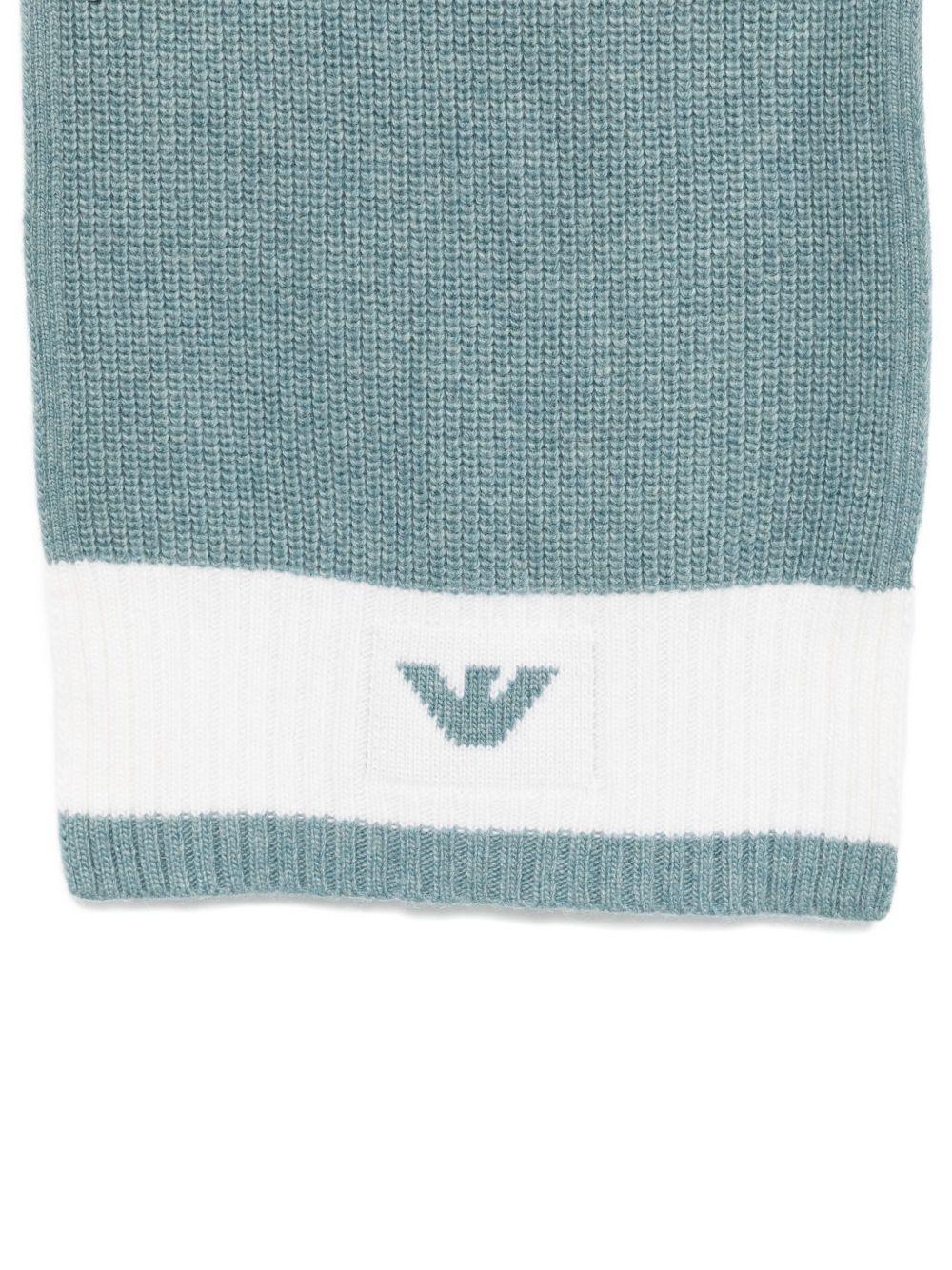 Set berretto e sciarpa per bambina Emporio Armani Kids grigio con logo - Rubino Kids