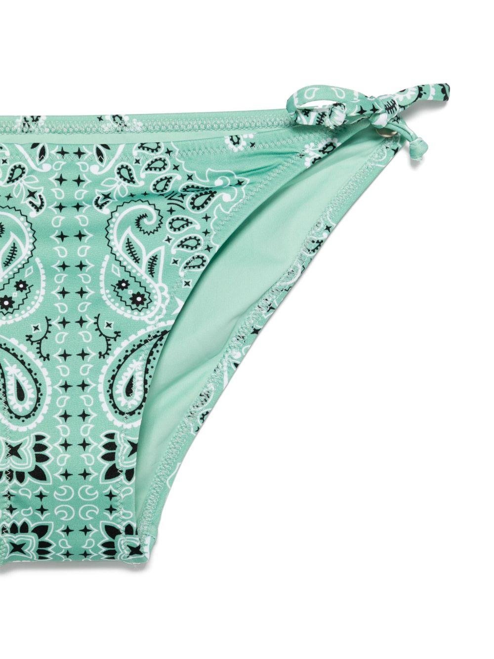 Set bikini per bambina MC2 Saint Barth Kids Paloma Jr verde con stampa paisley - Rubino Kids