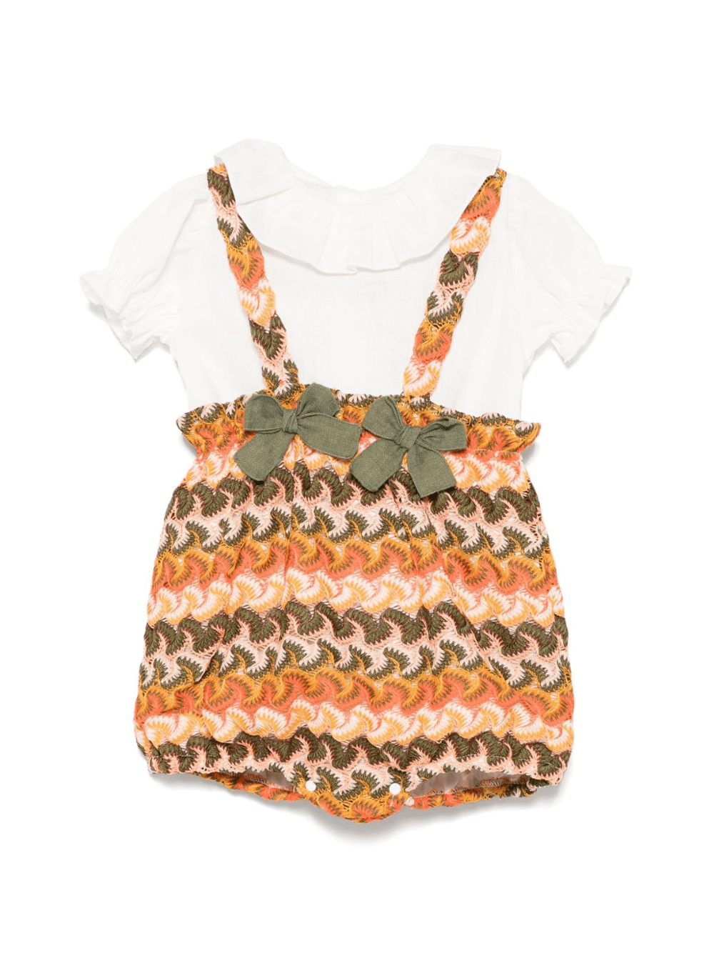 Set body in maglia per neonata La Stupenderia arancione con spalline incrociate - Rubino Kids