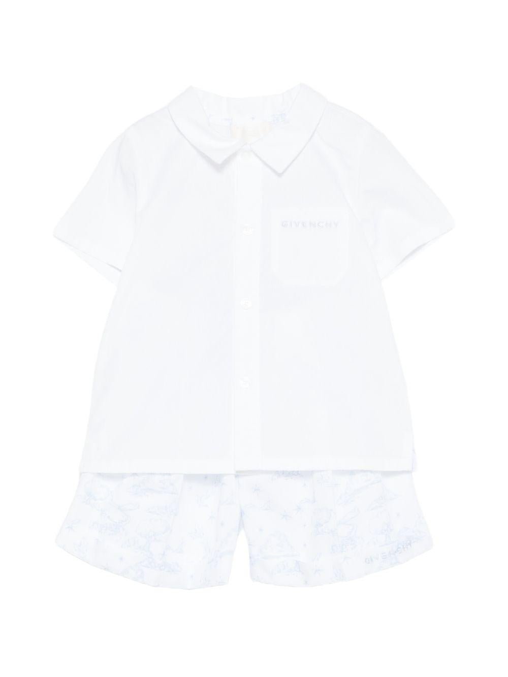 Set camicia e shorts per neonato Givenchy Kids multicolore con colletto - Rubino Kids