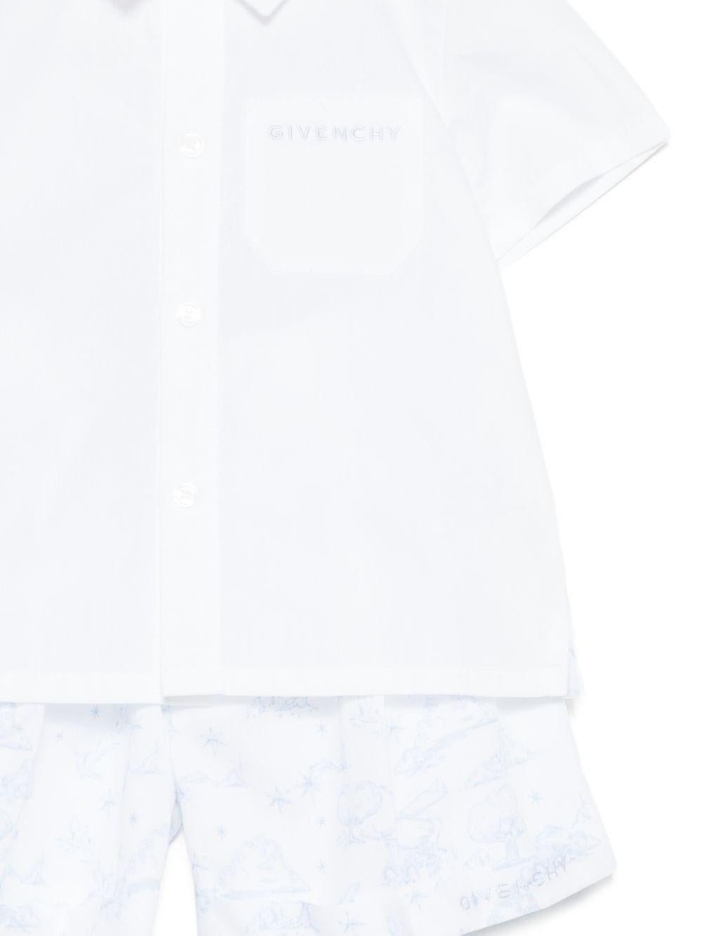 Set camicia e shorts per neonato Givenchy Kids multicolore con colletto - Rubino Kids