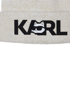 Set cappello e sciarpa per bambini beige in cotone con logo ovesize - Rubino Kids