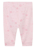 Set completo sportivo t-shirt e pantaloni Givenchy Kids rosa con dettaglio ruches - Rubino Kids