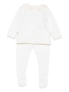 Set composto da top e pantaloni per neonata Paz Rodríguez bianco in pizzo - Rubino Kids