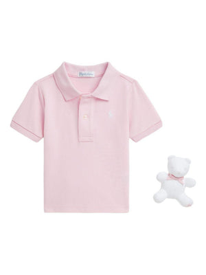 POLO RALPH LAUREN KIDS pink cotton polo shirt set for baby girls