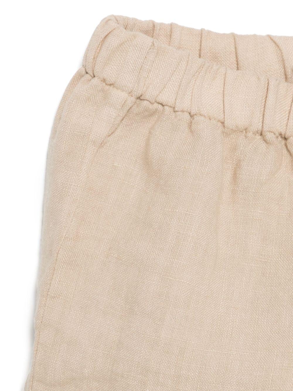 Set con shorts per neonato Il Gufo beige in lino - Rubino Kids