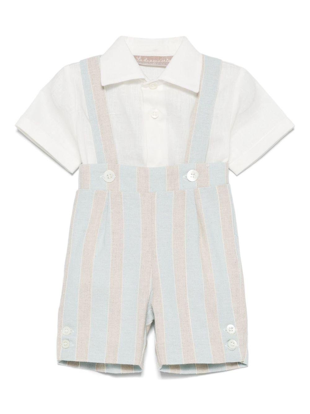 Set con shorts per neonato La Stupenderia bianco a righe - Rubino Kids
