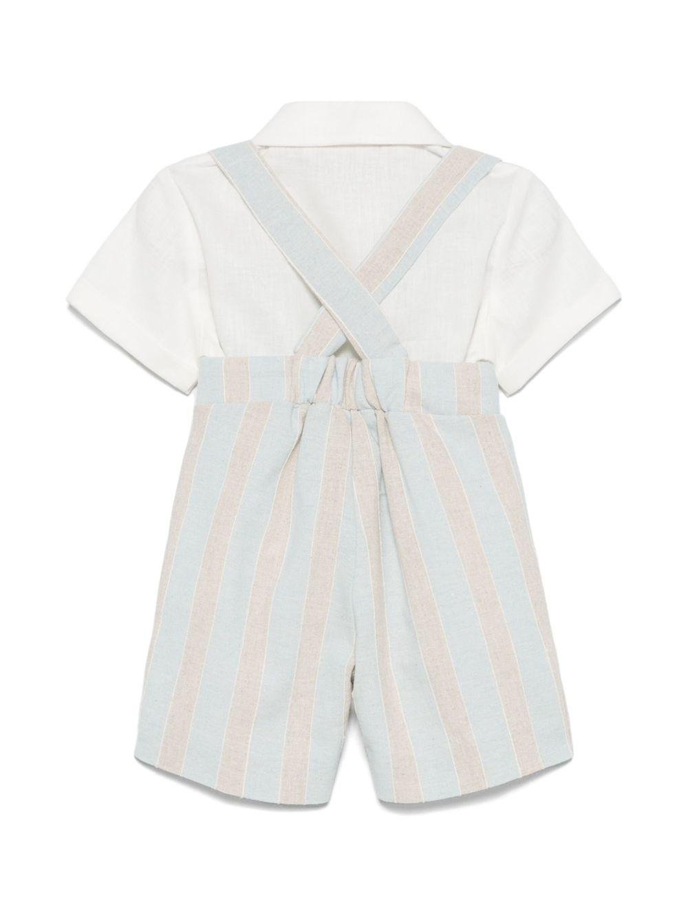 Set con shorts per neonato La Stupenderia bianco a righe - Rubino Kids