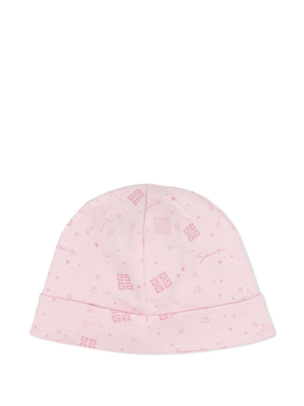 Set coperta e berretto Givenchy Kids rosa con stampa grafica all - over - Rubino Kids