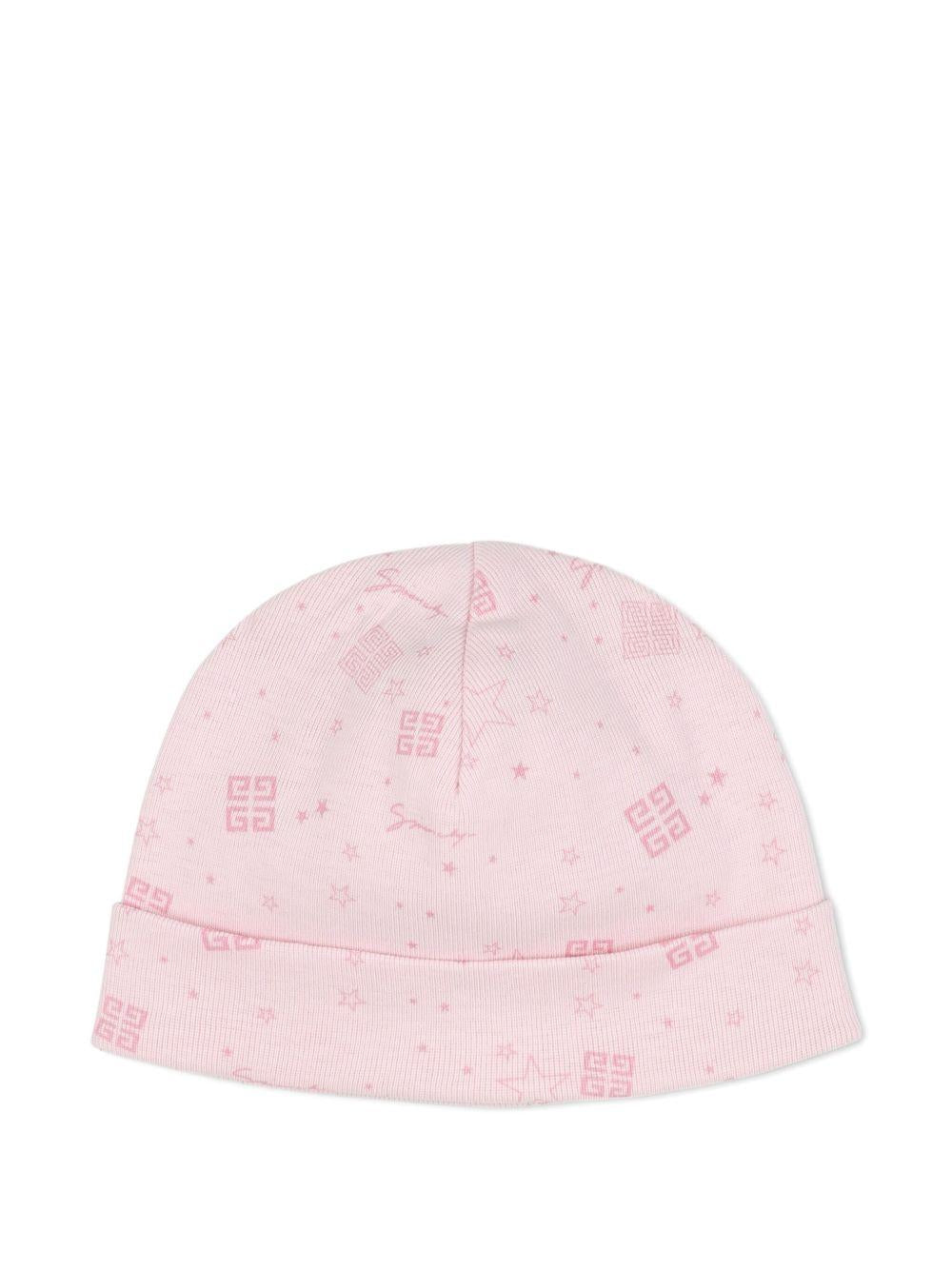 Set coperta e berretto Givenchy Kids rosa con stampa grafica all - over - Rubino Kids
