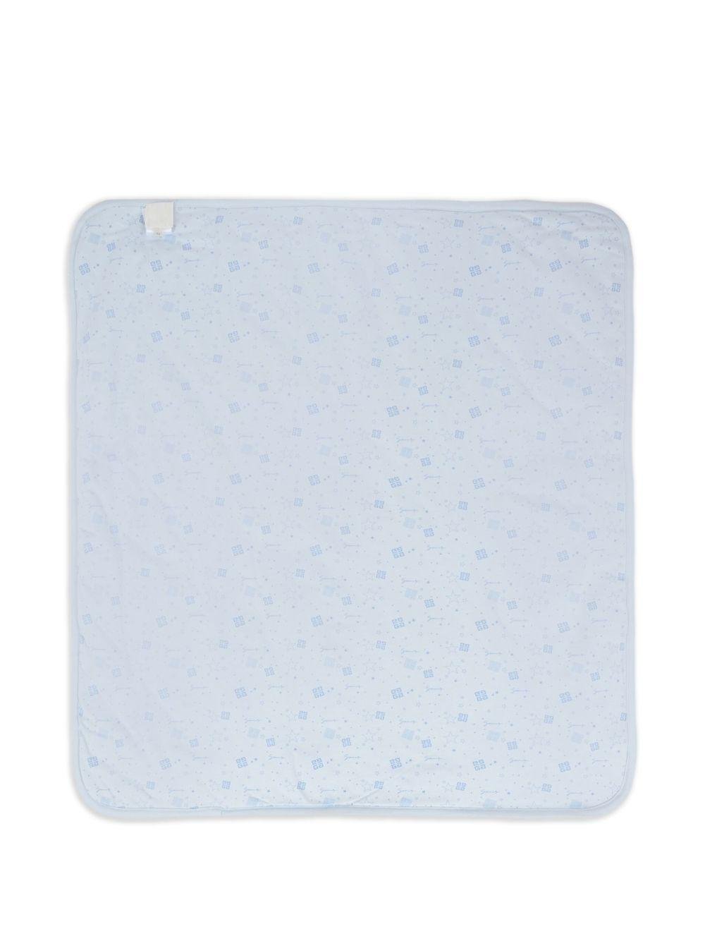 Set coperta e cappellino per neonato Givenchy Kids azzurro con stampa del logo - Rubino Kids