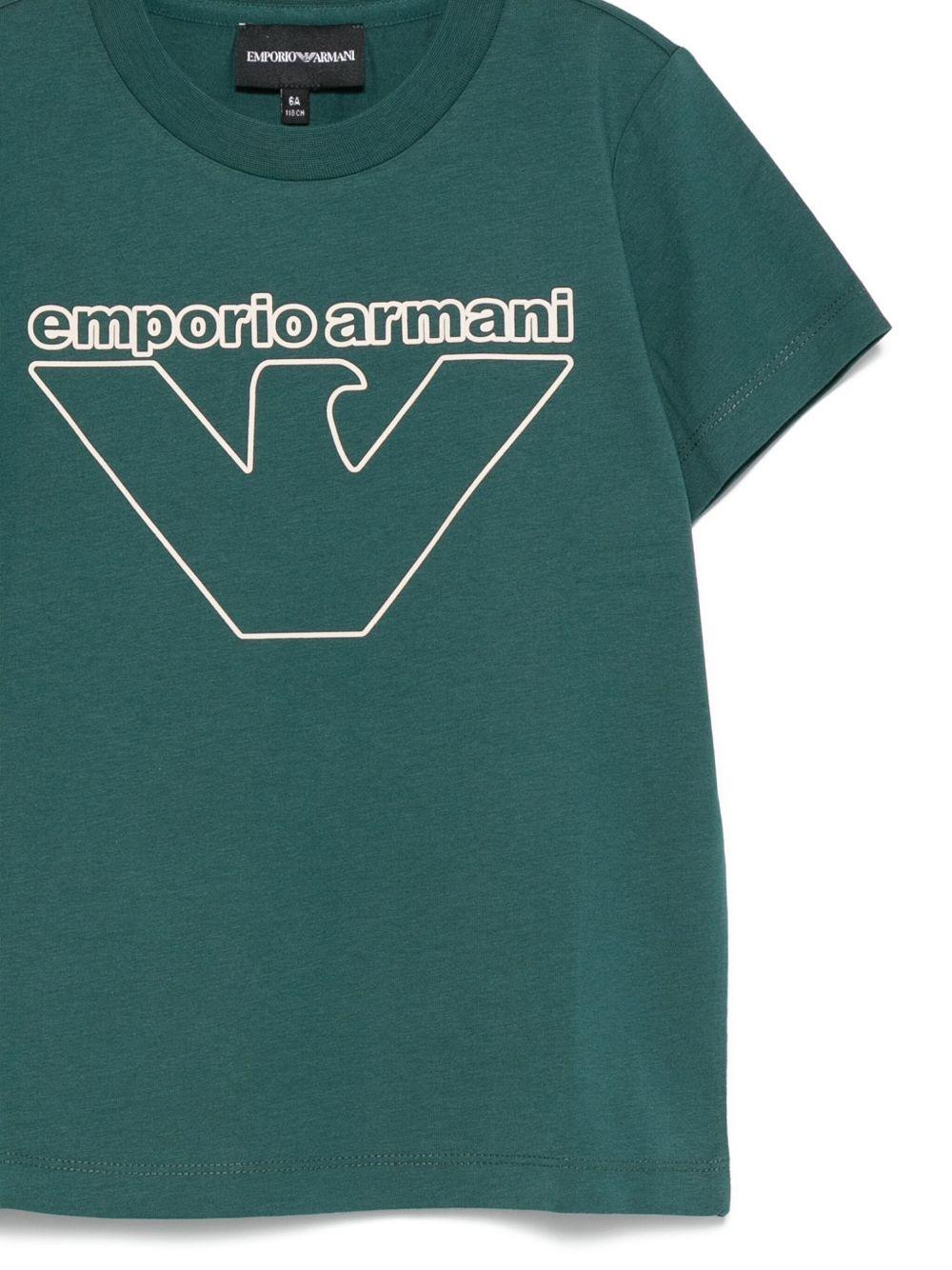 Set da tre t-shirt per bambino Emporio Armani Kids multicolore con stampa del logo - Rubino Kids