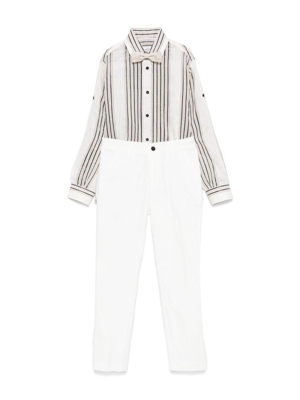 Set di 3 pezzi per bambino Colorichiari nero a righe con chiusura doppiopetto - Rubino Kids