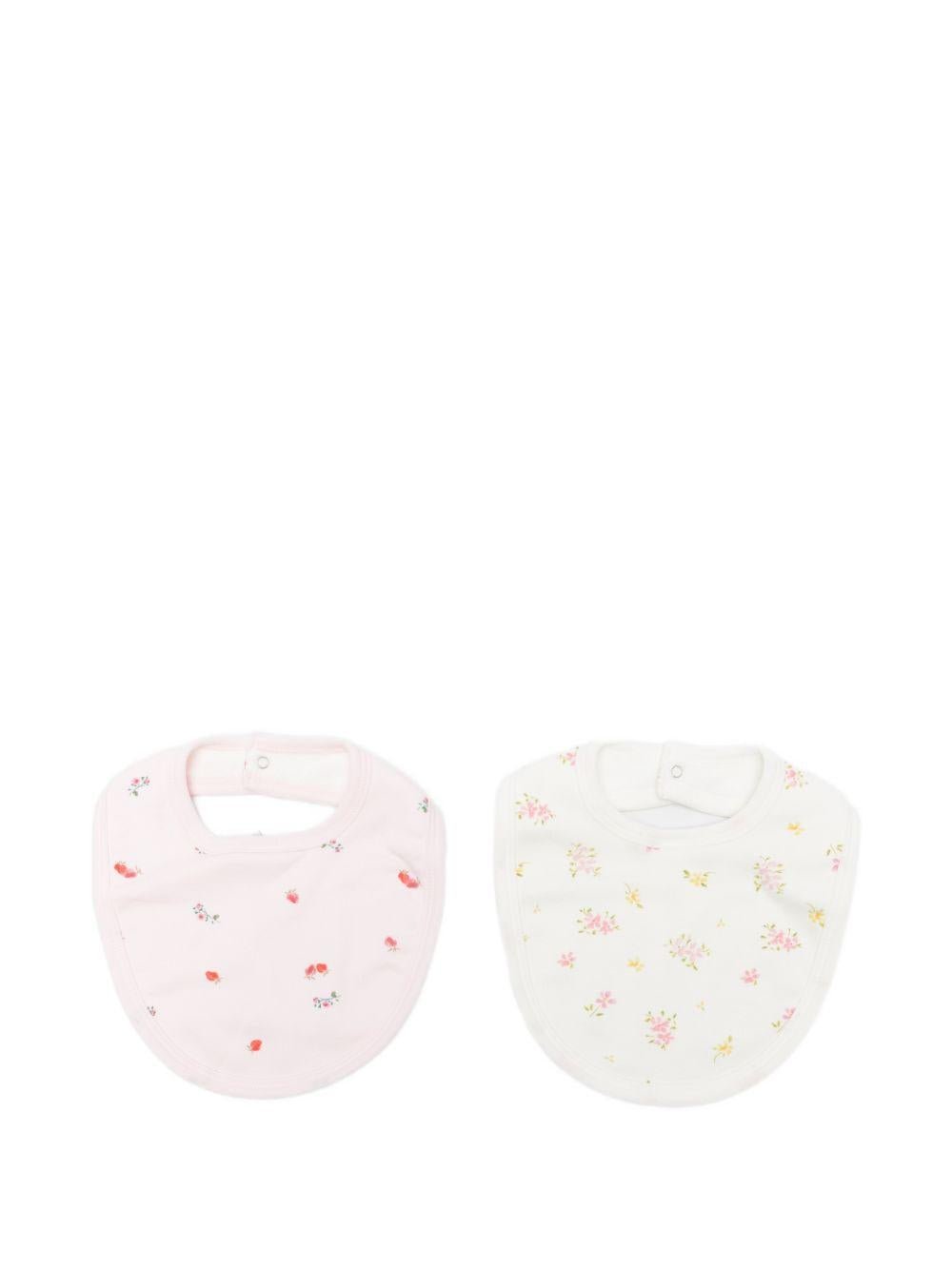Set di due bavaglini per neonata Petit Bateau multicolore con stampa floreale - Rubino Kids