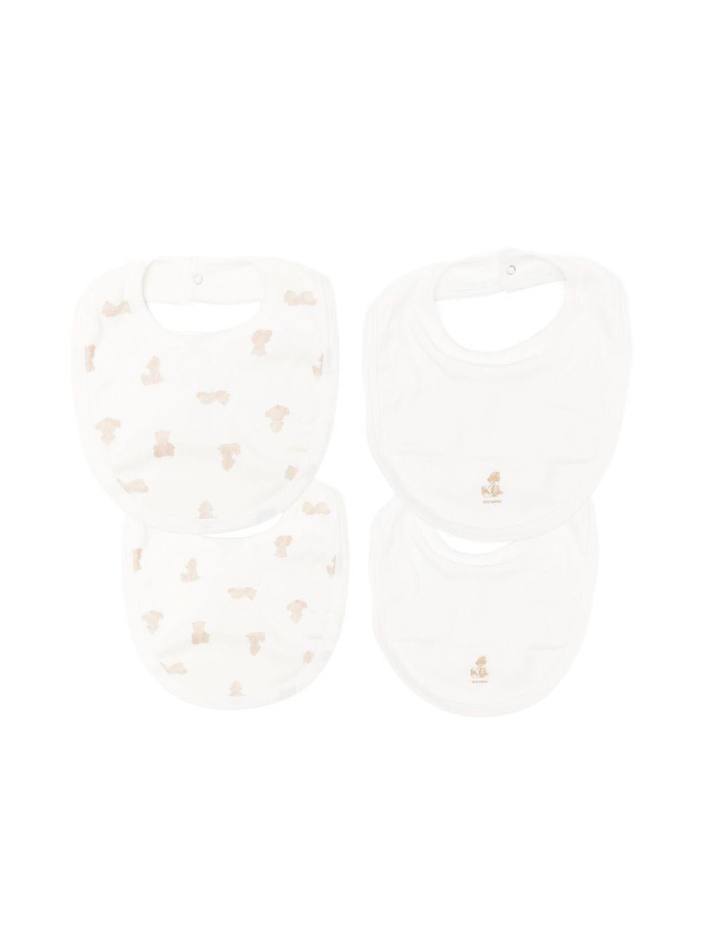 Set di due bavaglini per neonati Petit Bateau bianco con stampa cagnolini - Rubino Kids