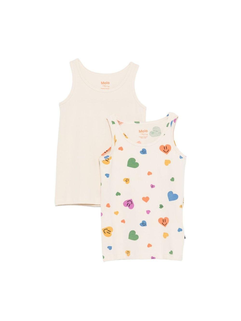 Set di due canottiere per bambina Molo beige con fantasie diverse - Rubino Kids