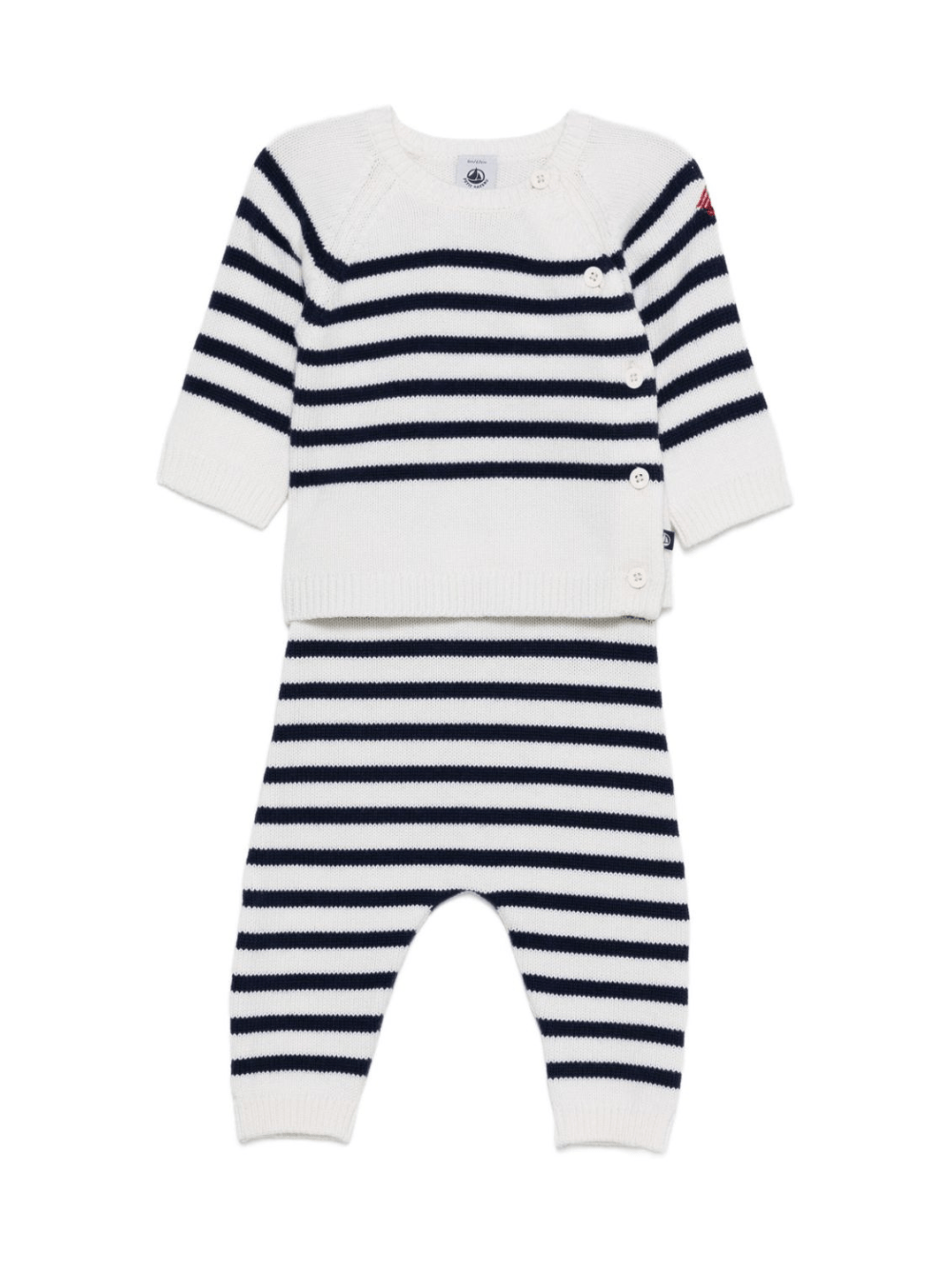 Set di maglione e pantaloni per neonati Petit Bateau multicolore a righe orizzontali - Rubino Kids