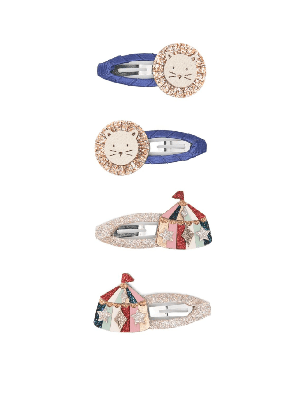 Set di quattro fermagli per capelli per bambina MIMI & LULA multicolore con motivo circense - Rubino Kids