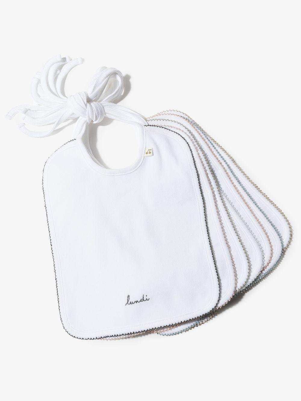 Set di sette bavaglini per neonati Bonpoint con orlo con ricamato - Rubino Kids