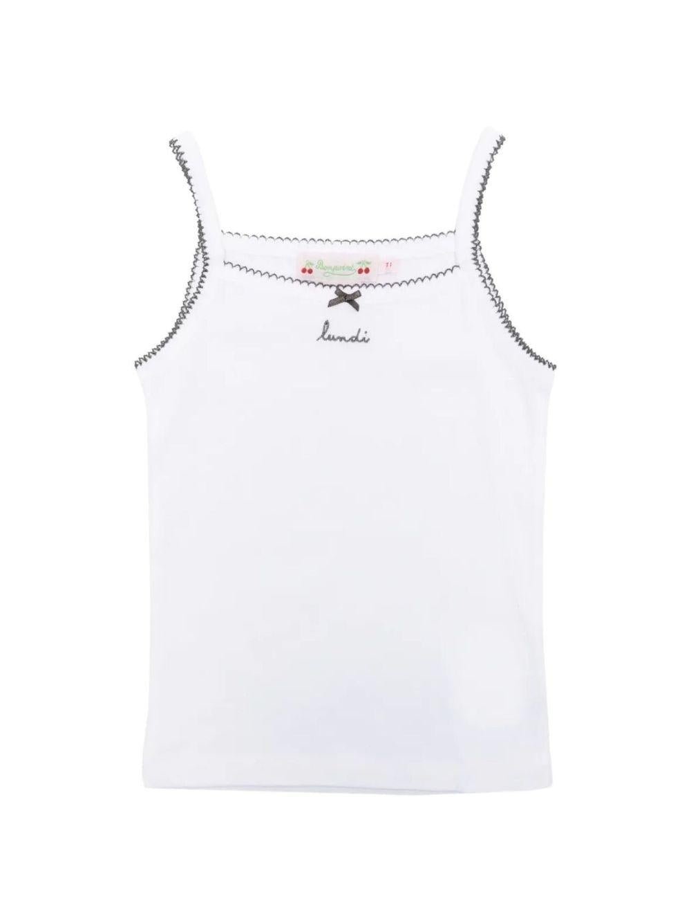 Set di sette canotte per neonata Bonpoint bianche con dettaglio fiocco - Rubino Kids