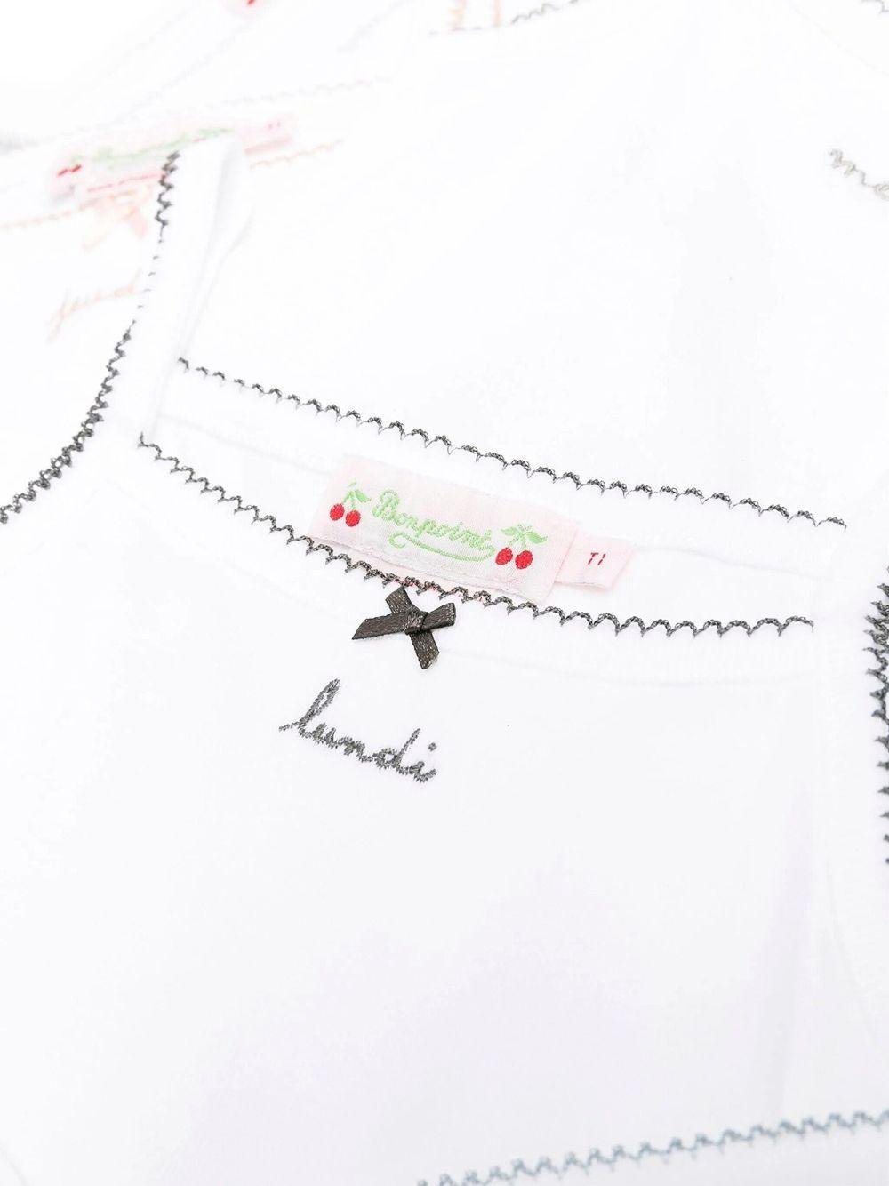 Set di sette canotte per neonata Bonpoint bianche con dettaglio fiocco - Rubino Kids