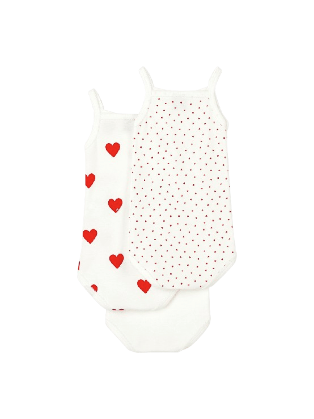 Set di tre body per neonati Petit Bateau bianco con fantasia a cuori - Rubino Kids
