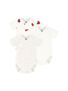 Set di tre body per neonati Petit Bateau bianco con maniche corte - Rubino Kids