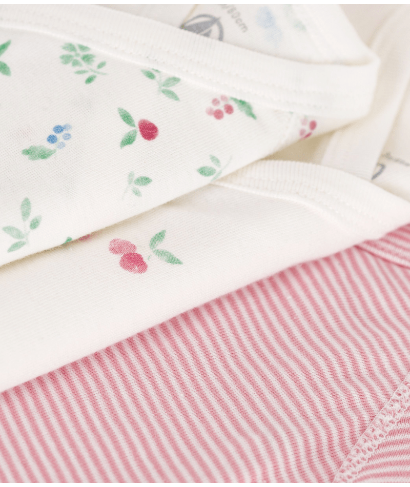 Set di tre body per neonati Petit Bateau multicolore con fantasia all - over - Rubino Kids