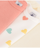 Set di tre body per neonati Petit Bateau multicolore con maniche corte - Rubino Kids