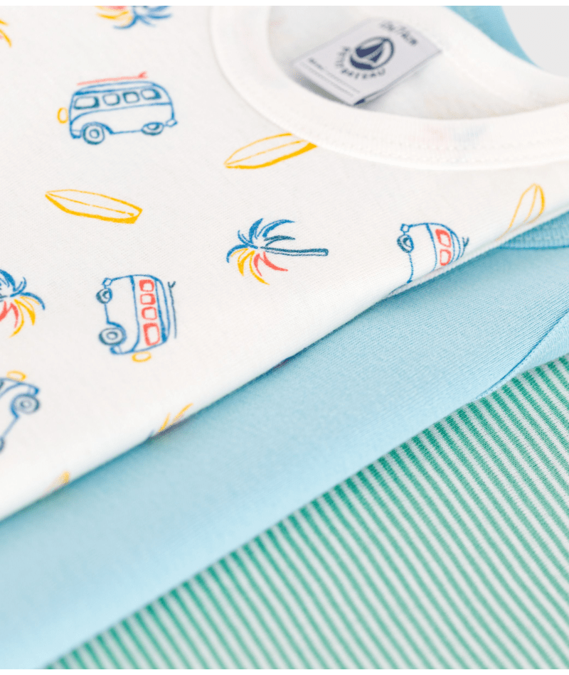 Set di tre body per neonati Petit Bateau multicolore senza maniche - Rubino Kids