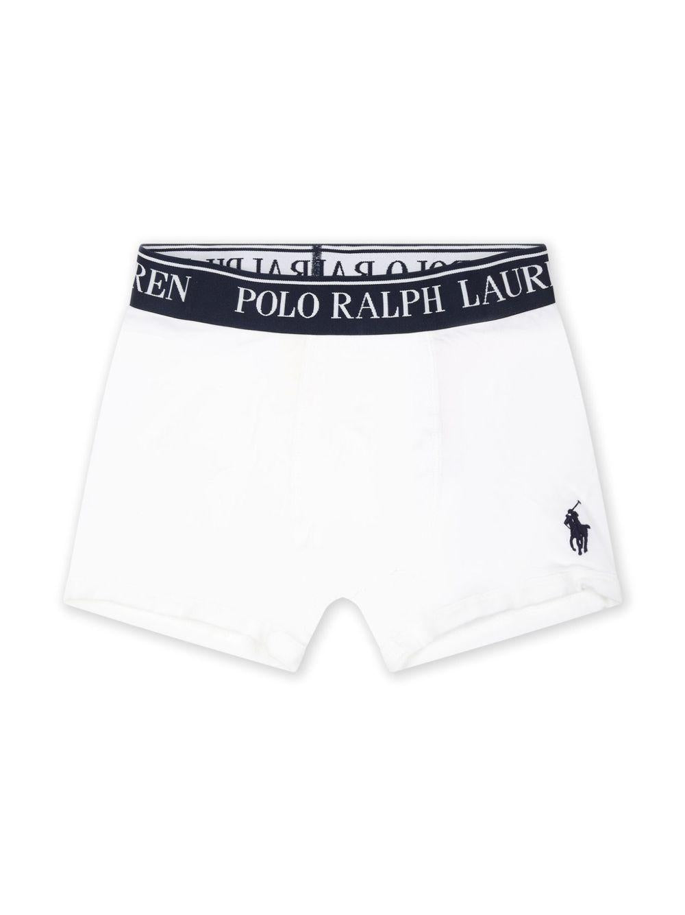 Set di tre boxer Polo Ralph Lauren Kids bianco con caratteristico motivo Polo Pony - Rubino Kids