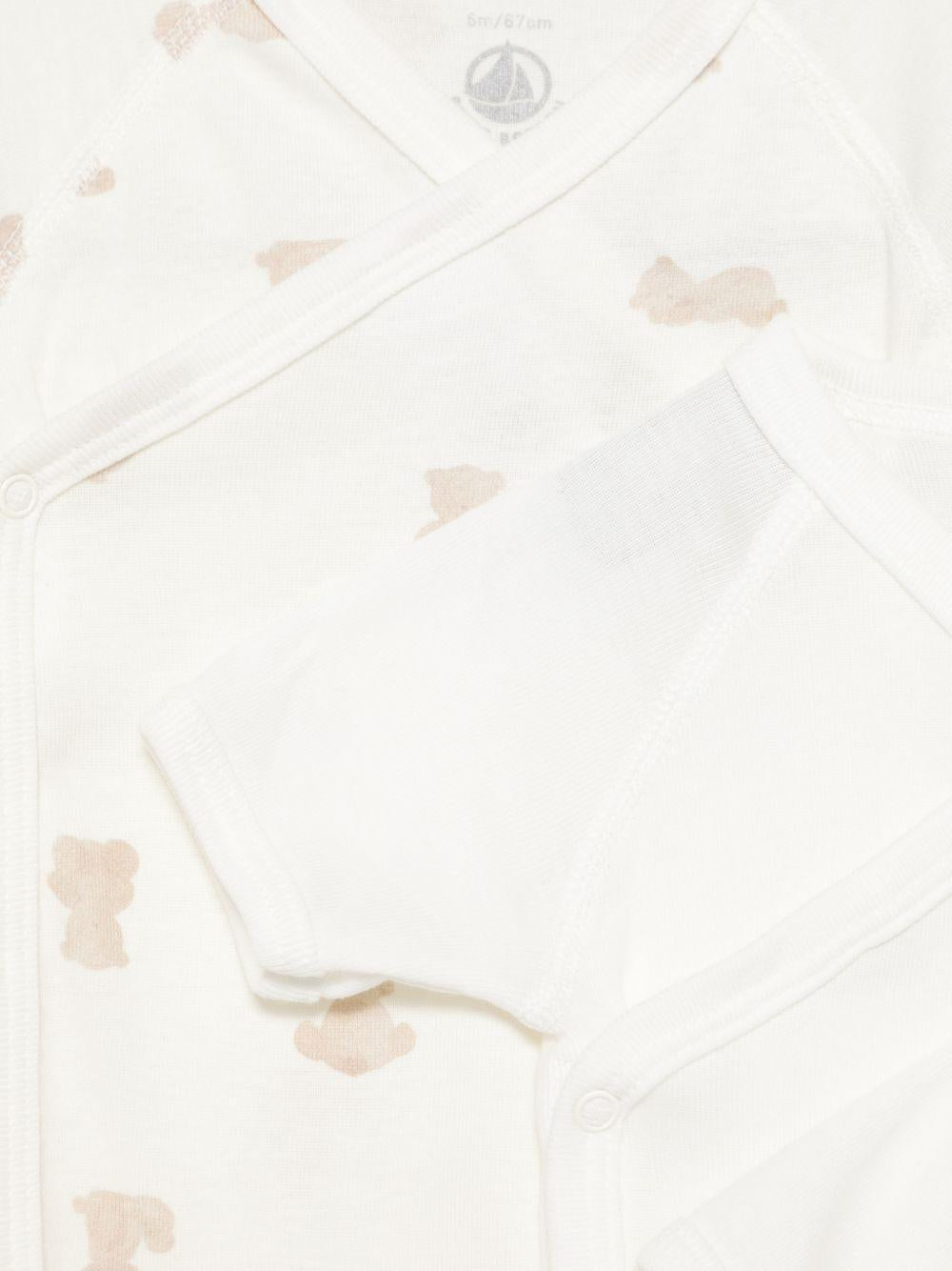 Set di tre tutine per neonati Petit Bateau bianchi con fantasie diverse - Rubino Kids