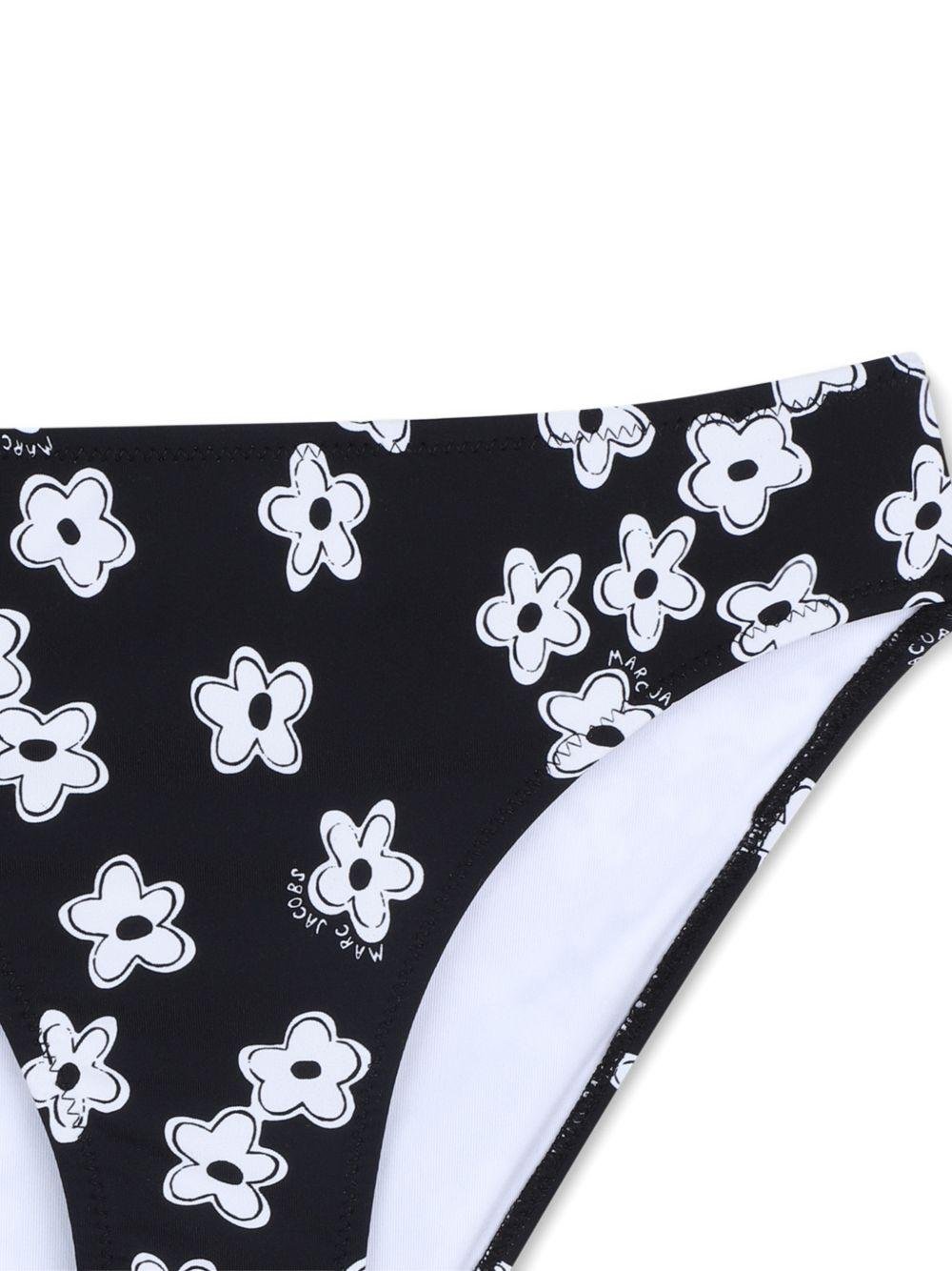 Set due pezzi bikini per bambina The Marc Jacobs Kids nero con stampa fiori - Rubino Kids