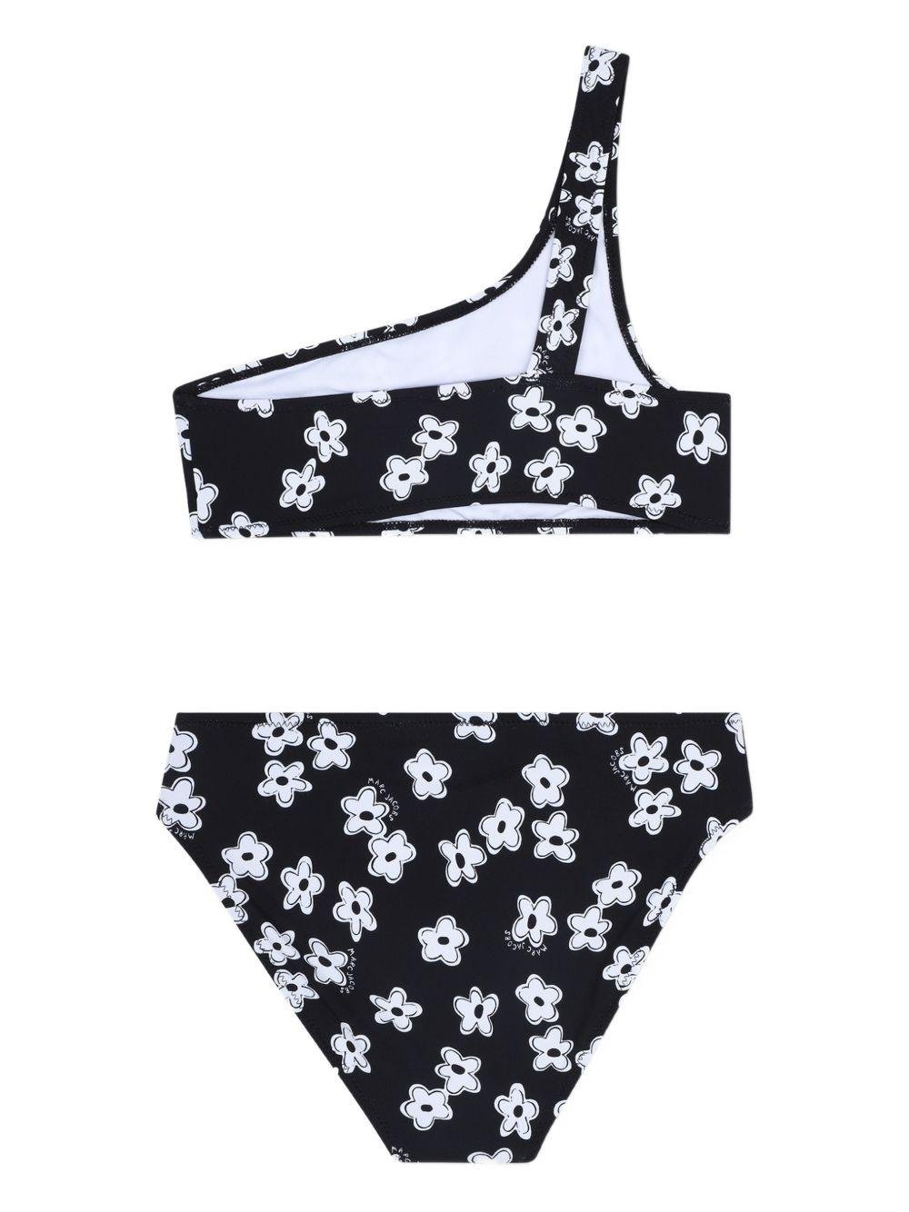 Set due pezzi bikini per bambina The Marc Jacobs Kids nero con stampa fiori - Rubino Kids