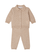 Set due pezzi per neonata Bonpoint beige con bottoni - Rubino Kids