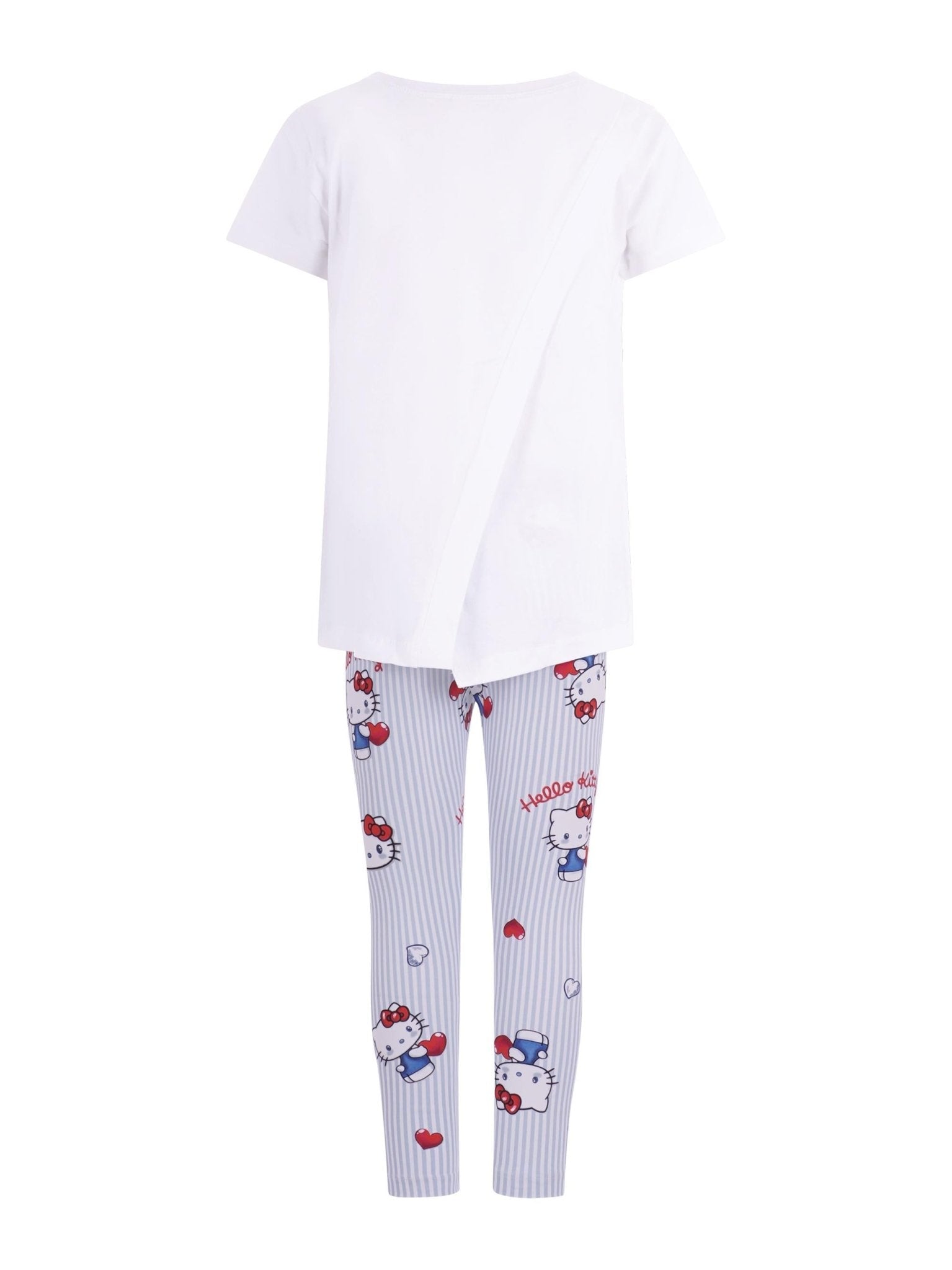 Set due pezzi top e pantaloni per bambina Monnalisa con stampa grafica sul davanti - Rubino Kids