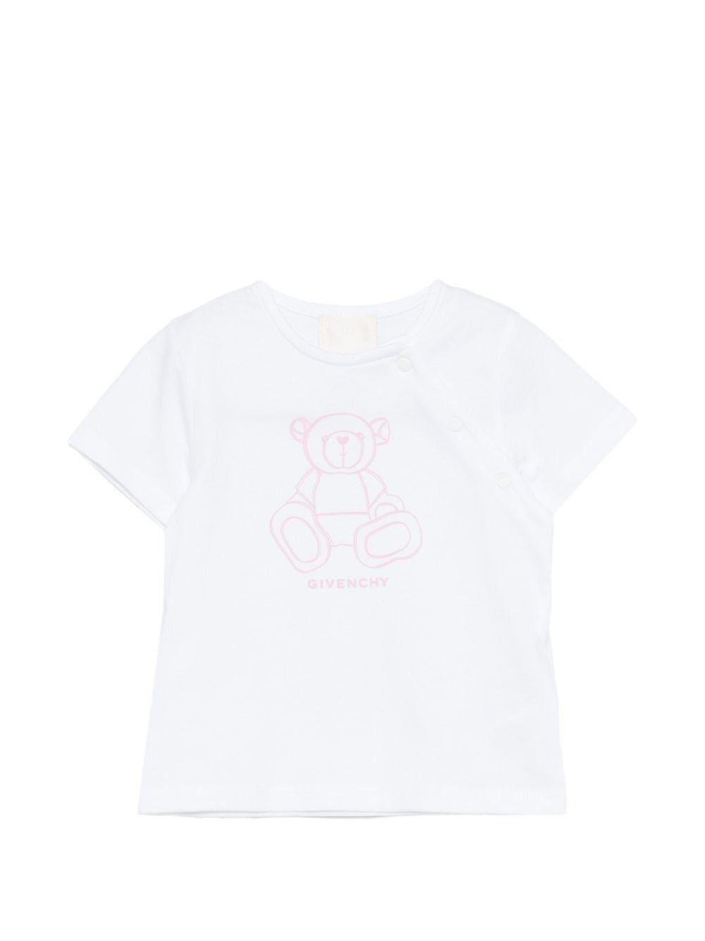 Set due t-shirt e pantaloni per neonata Givenchy Kids rosa con ruches - Rubino Kids