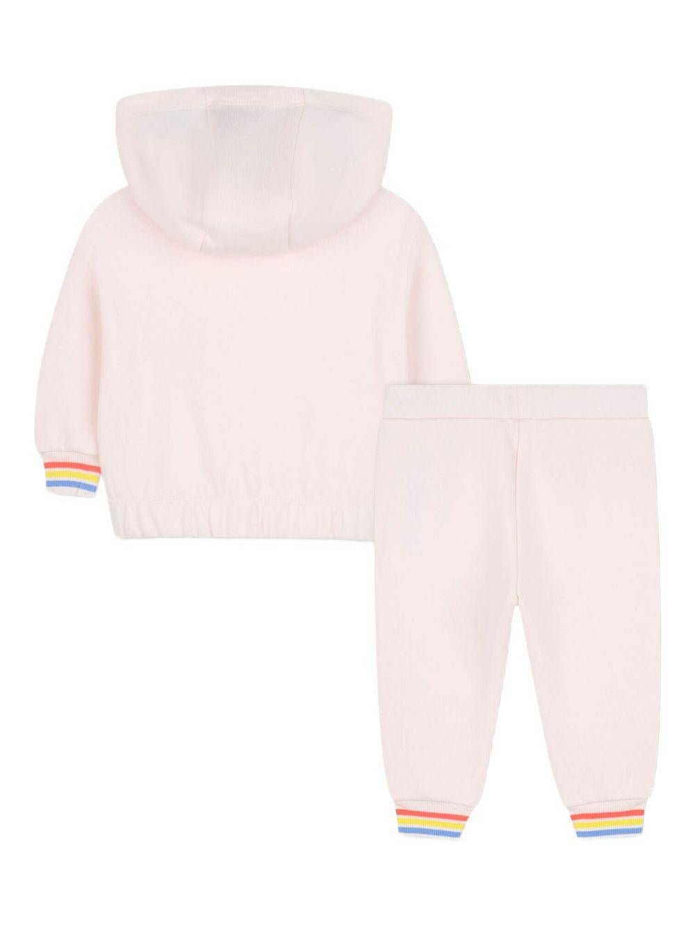 Set felpa e joggers per neonata Billieblush rosa con motivo a cuori a contrasto - Rubino Kids