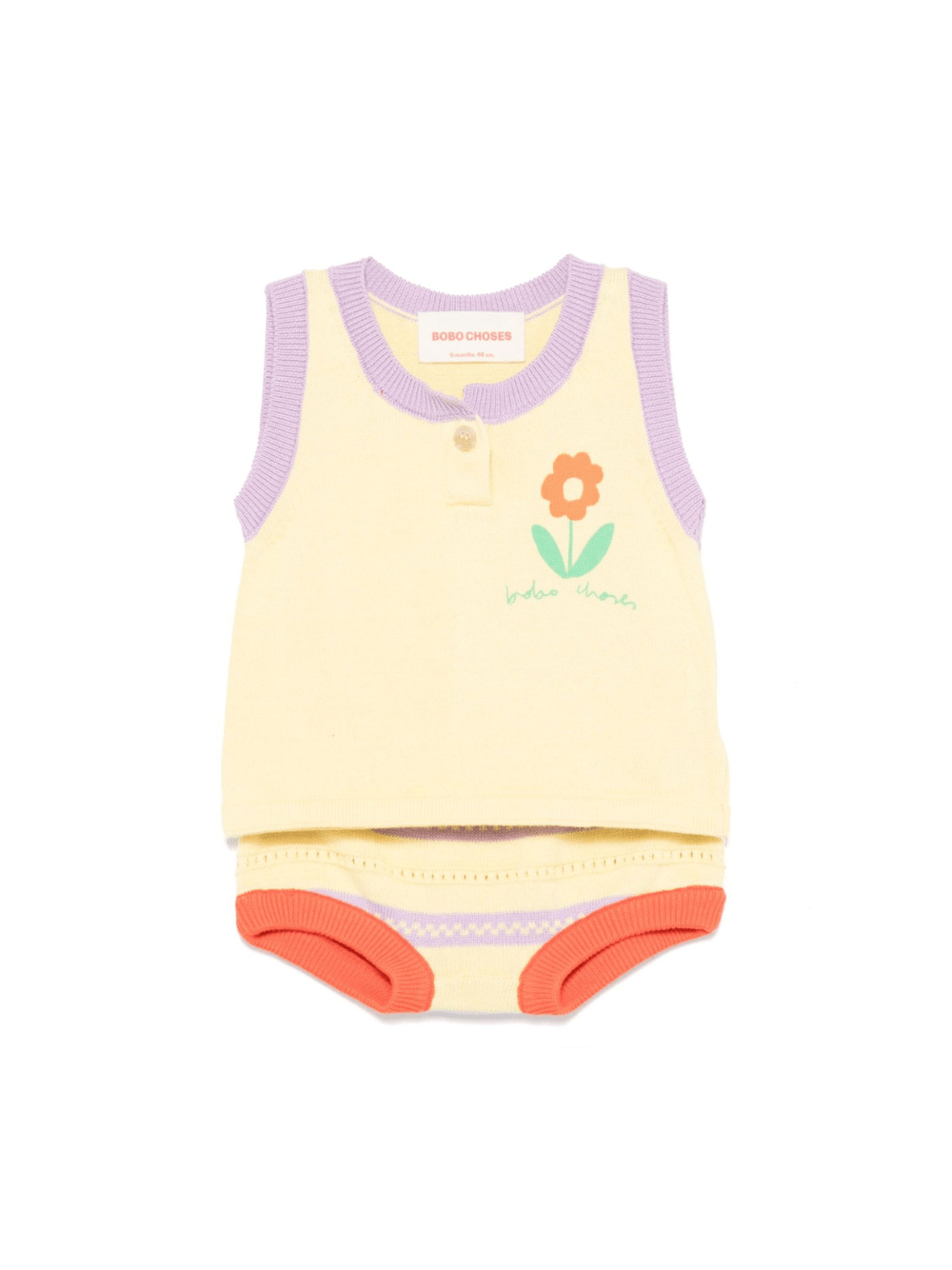 Set in maglia per neonata Bobo Choses giallo a fiori - Rubino Kids