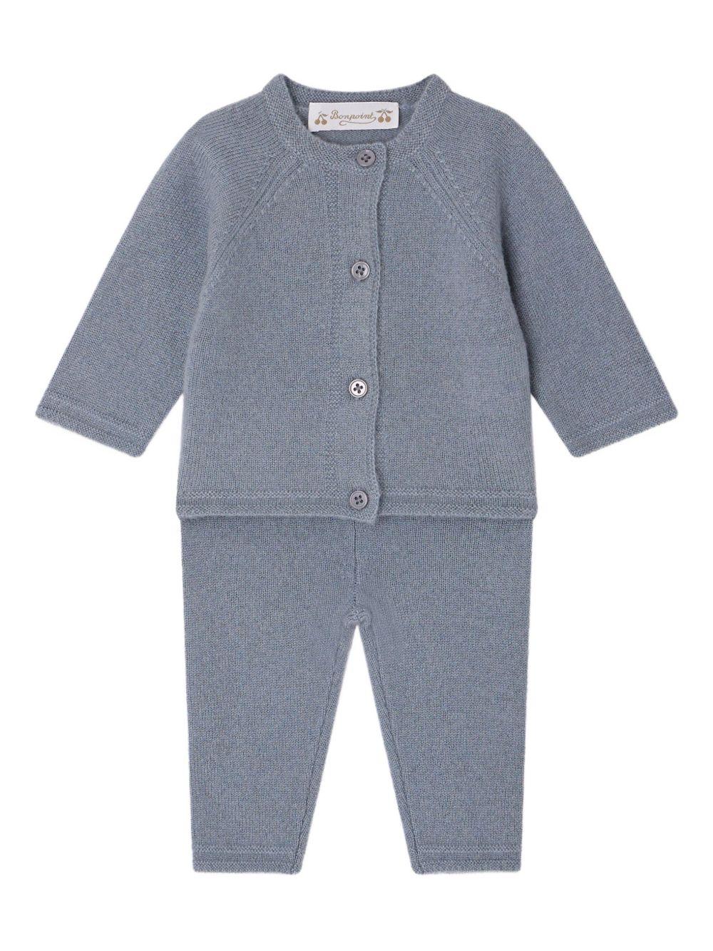 Set Jeannot per neonato Bonpoint grigio in cashmere - Rubino Kids