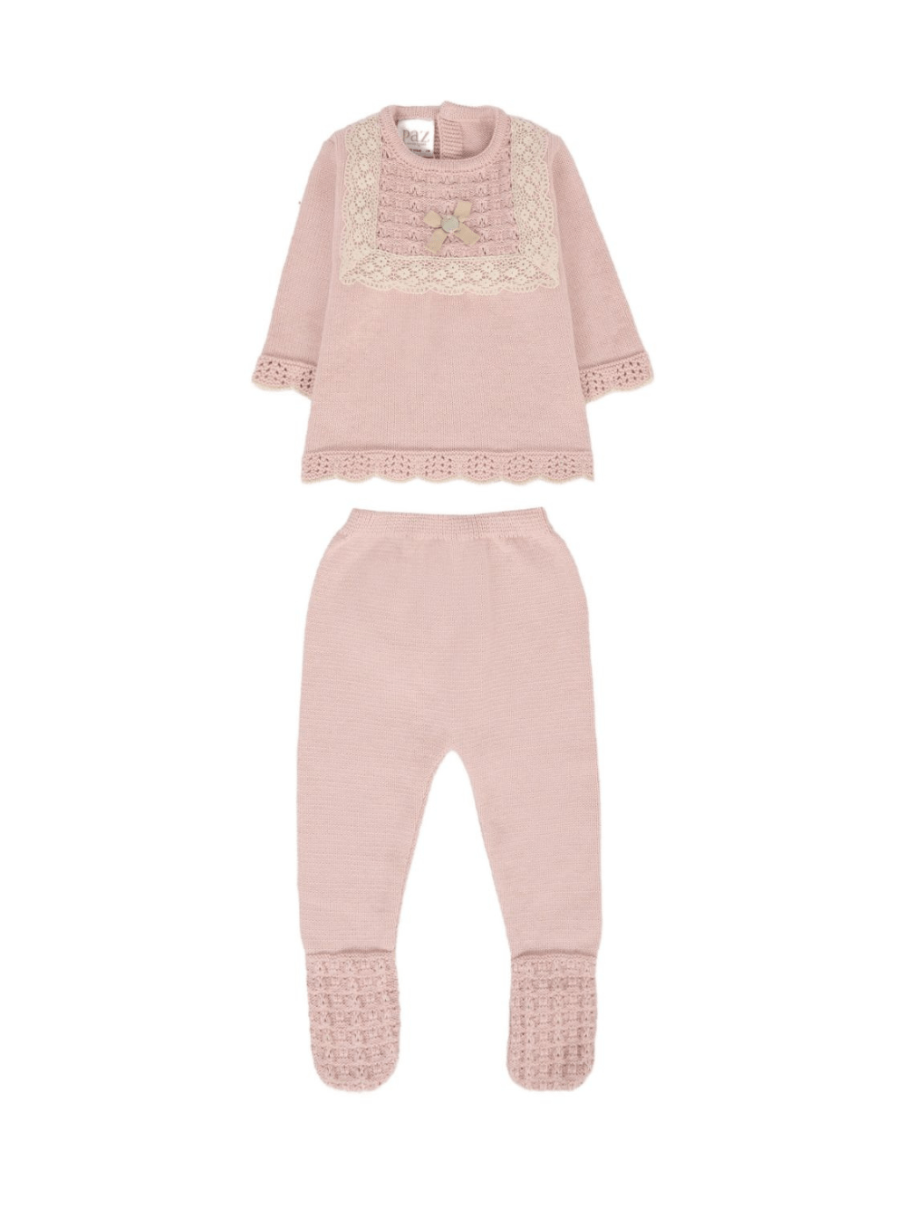 Set maglia e pantaloni Paz Rodrìguez rosa in maglia - Rubino Kids