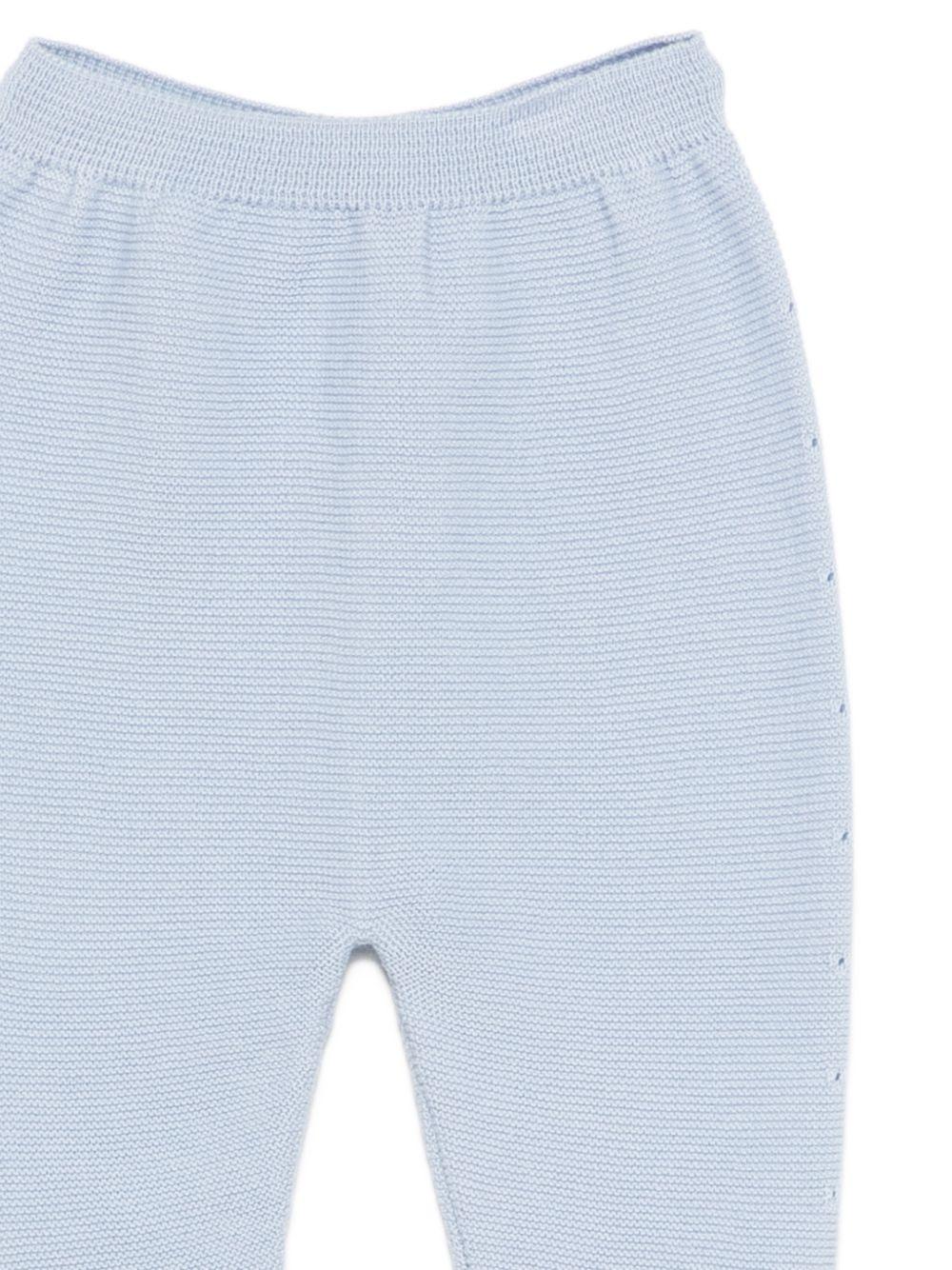 Set maglioncino e pantaloni per neonati Paz Rodriguez blu con lavorazione in pointelle - Rubino Kids