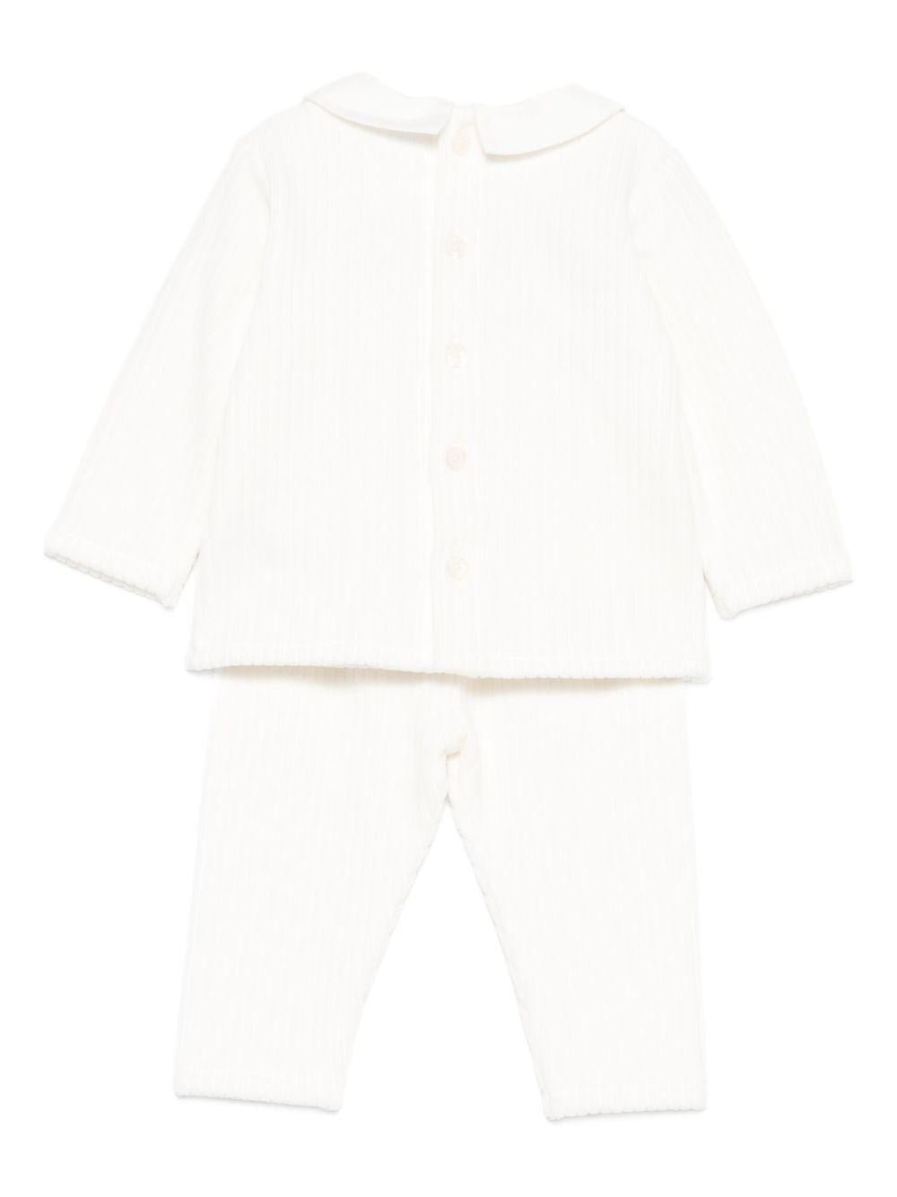 Set maglione e pantaloni per neonata Tartine Et Chocolat bianco con colletto alla Peter Pan - Rubino Kids